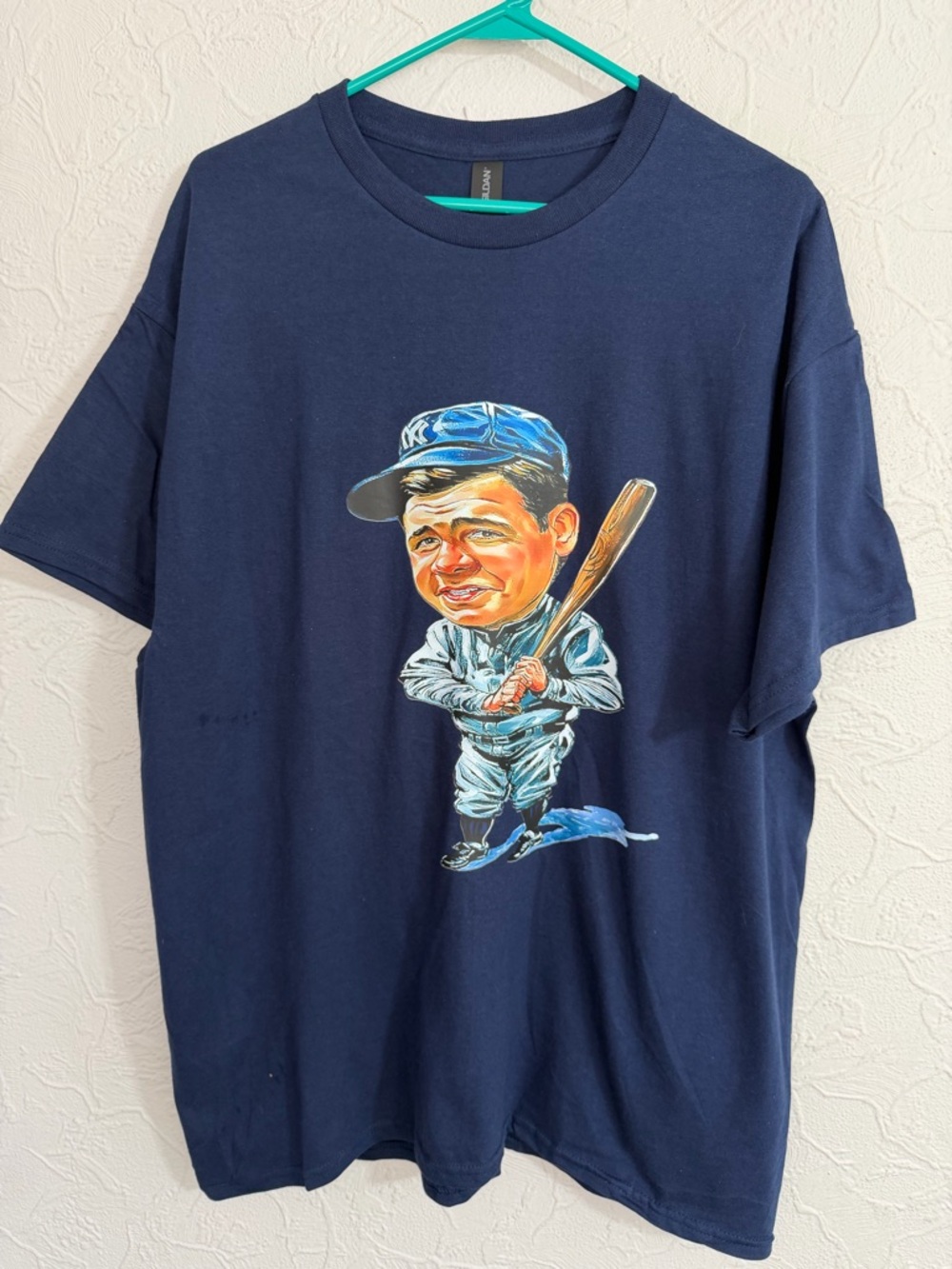 Babe Ruth Cartoon Caricature Yankees Shirt Size XL NEW